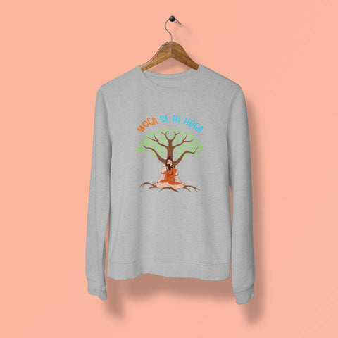 yoga se hi hoga unisex sweatshirt grey