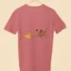 lion king simba timon pumba front back print oversized t shirt rose